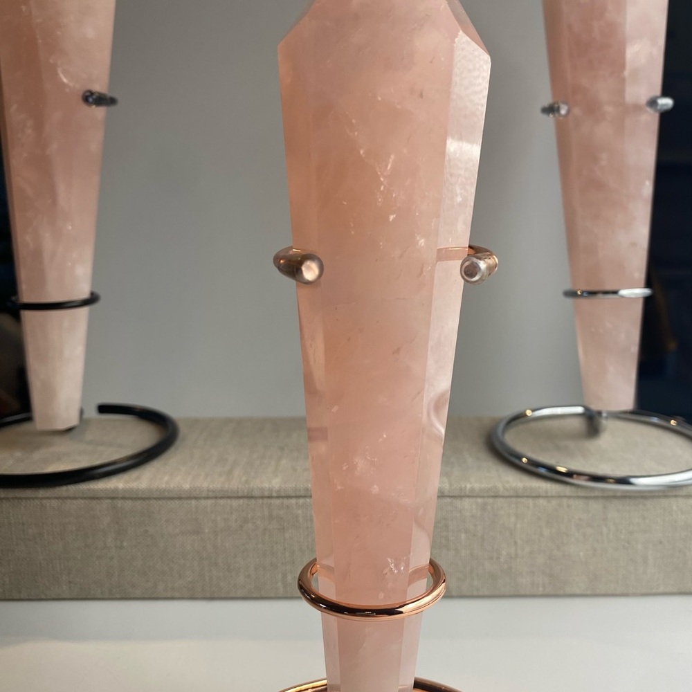 Elegant Rose Quartz Crystal Wand